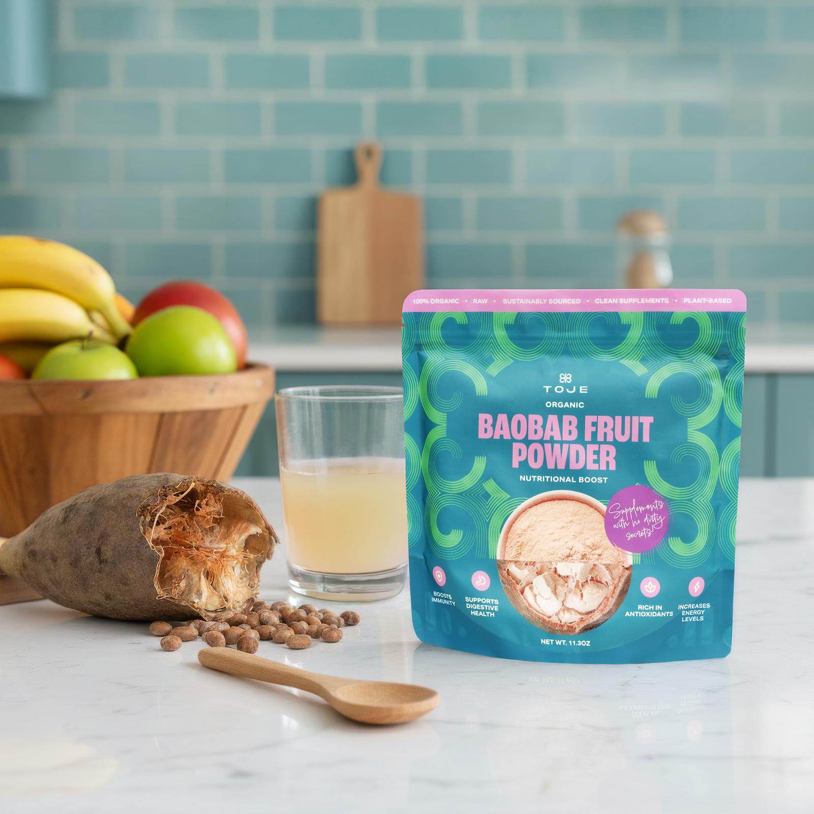TOJE Organics – 100% Organic Baobab Fruit Powder (11.3 oz)  Raw • Plant-Based • Sustainably Sourced from Senegal