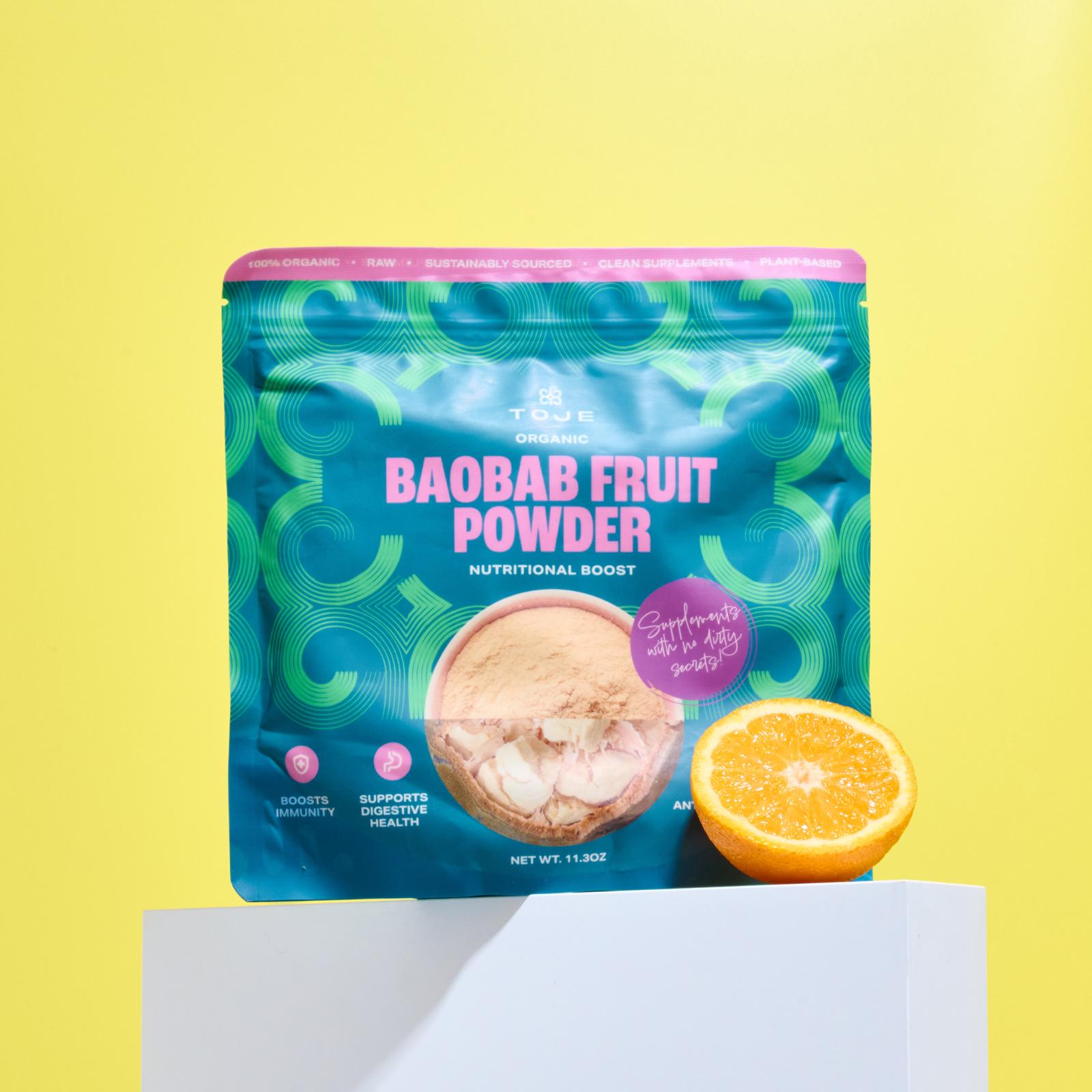 TOJE Organics – 100% Organic Baobab Fruit Powder (11.3 oz)  Raw • Plant-Based • Sustainably Sourced from Senegal